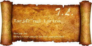 Tarjányi Larina névjegykártya